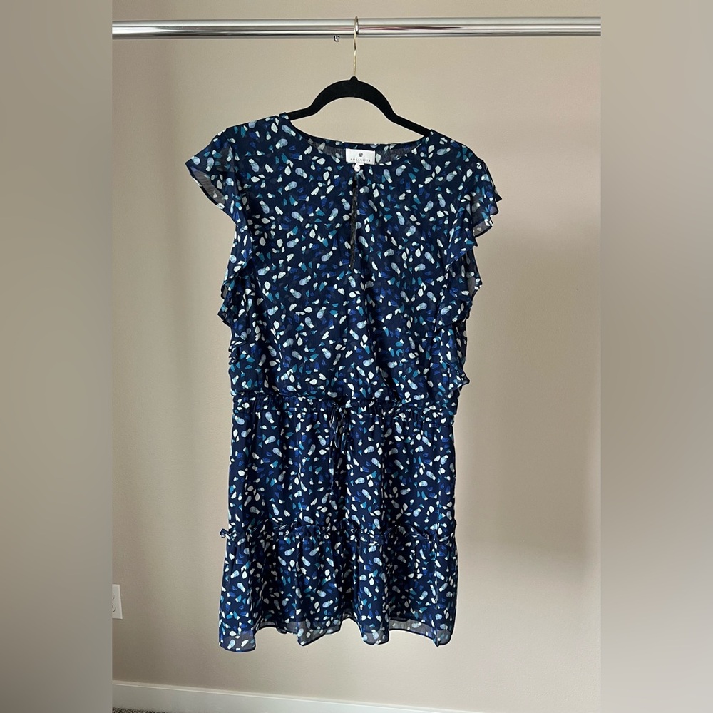 Socialite Navy and White Patterned Midi Dress